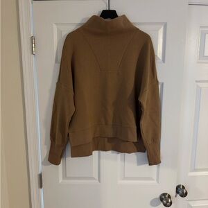 Calia Cozy Tan Women's mock neck pullover sweatshirt
